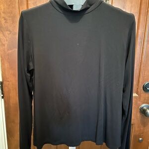 Alex Marie Black Long Sleeve Mock Turtleneck Top Size L sku#91